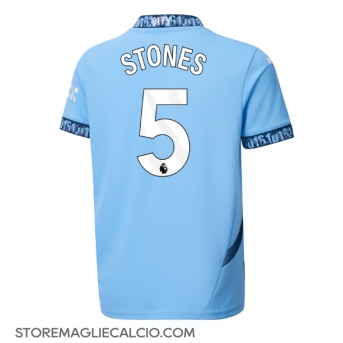 Manchester City John Stones #5 Maglia Gara Casa Repliche 2024-25 Maniche Corte